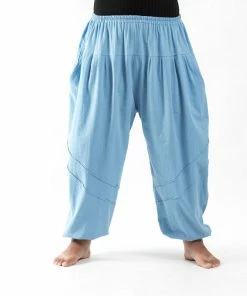 HaremPants.com Plus Size Genie Women's Cotton Harem Pants In Light Blue