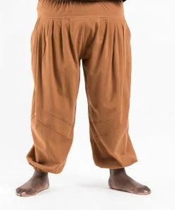 HaremPants.com Plus Size Genie Men's Cotton Harem Pants In Brown