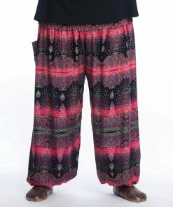HaremPants.com Plus Size Paisley Men's Harem Pants In Pink