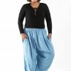 HaremPants.com Plus Size Genie Women's Cotton Harem Pants In Light Blue
