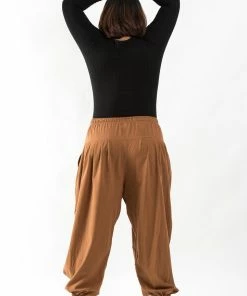 HaremPants.com Plus Size Genie Women's Cotton Harem Pants In Brown