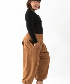 HaremPants.com Plus Size Genie Women's Cotton Harem Pants In Brown