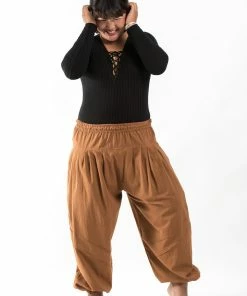 HaremPants.com Plus Size Genie Women's Cotton Harem Pants In Brown