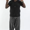 HaremPants.com Plus Size Hill Tribe Elephant Men's Elephant Pants In Black