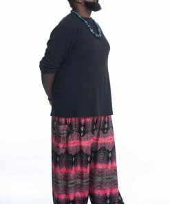 HaremPants.com Plus Size Paisley Men's Harem Pants In Pink