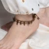 HaremPants.com Hand Made Fair Trade Anklet Double Strand Brass Beads Tiger Eye Handmade Anklets