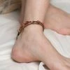 HaremPants.com Hand Made Fair Trade Anklet Double Strand Brass Beads Carnelian