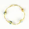HaremPants.com Wired Brass Bracelet With Green Marble Beads