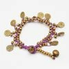 HaremPants.com Summer Super Sale 2022 Chinese Coin Waxed Cotton Bracelets In Violet