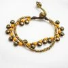 HaremPants.com Brass Bell And Orange Bead Double Strand Bracelets Summer Super Sale 2022