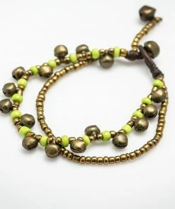 HaremPants.com Summer Super Sale 2022 Brass Bell And Lemon Bead Double Strand Bracelets