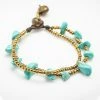 HaremPants.com Brass Bead And Turquoise Stone Double Strand Bracelets