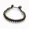 HaremPants.com Black Harem Pants Triple Brass Beads Bracelet With Black Beads