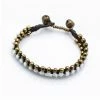 HaremPants.com Triple Brass Beads Bracelet With White Beads