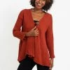 HaremPants.com Women's Crinkled Hill Tribe Cotton Cardigan In Brick