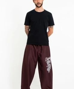 HaremPants.com The Dragon Men's Thai Yoga Pants In Brown