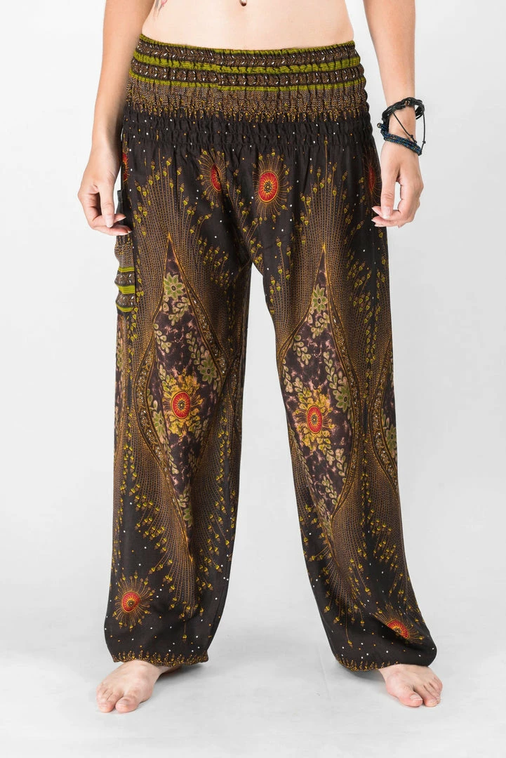 HaremPants.com Peacock Eye Women's Harem Pants In Brown 4 HaremPants.com Peacock Eye Women's Harem Pants In Brown