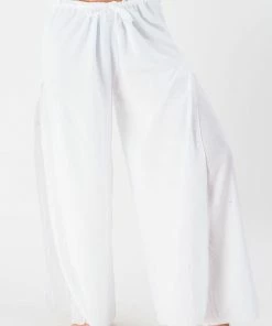 HaremPants.com Women's Thai Harem Double Layers Palazzo Pants In Solid White