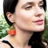 HaremPants.com Orange Tassels Brass Earrings