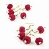 HaremPants.com Red Harem Pants Grape Red Yarn Balls Brass Earrings