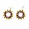 HaremPants.com Mandala Purple Beads Brass Earrings