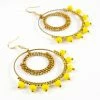 HaremPants.com Circle Yellow Beads Brass Earrings