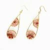 HaremPants.com Pink Harem Pants Oval Pink Beads Brass Earrings