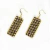 HaremPants.com Black Harem Pants Rectangle Black Beads Brass Earrings