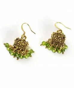 HaremPants.com Green Harem Pants Box Green Beads Brass Earrings