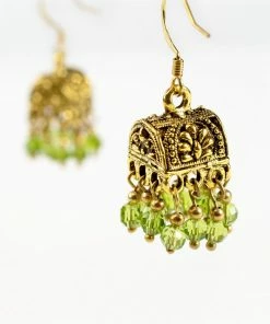 HaremPants.com Green Harem Pants Box Green Beads Brass Earrings