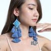 HaremPants.com Hill Tribe Pillow Tassels Earrings In Blue Blue Harem Pants