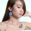 HaremPants.com Summer Super Sale 2022 Circle Beaded Stones Earrings In Blue