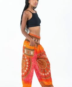 HaremPants.com Tribal Chakras Women's Harem Pants In Orange