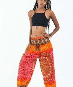 HaremPants.com Tribal Chakras Women's Harem Pants In Orange