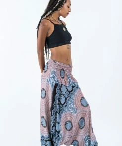 HaremPants.com Women's Mandala Elephant Jumpsuit Elephant Pants In Silver Gray