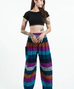HaremPants.com Boho Blue Striped Women's Harem Pants