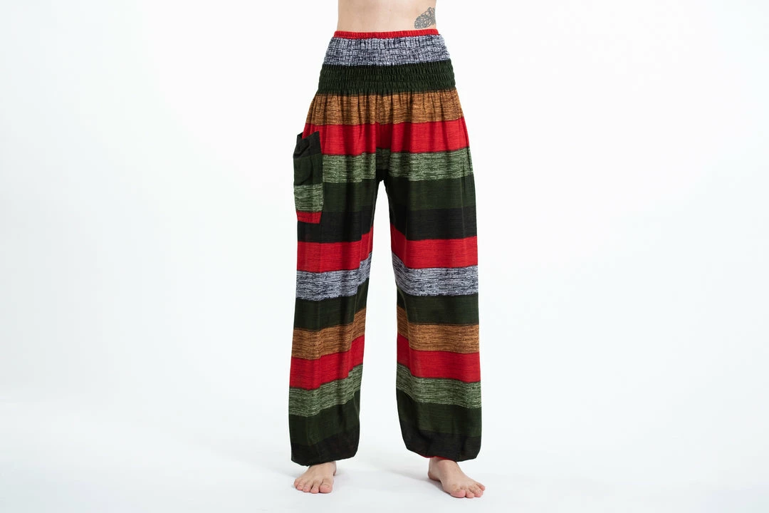 HaremPants.com Boho Green Striped Women's Harem Pants 4 HaremPants.com Boho Green Striped Women's Harem Pants
