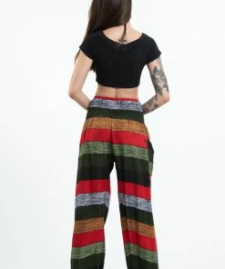 HaremPants.com Boho Green Striped Women's Harem Pants 9 HaremPants.com Boho Green Striped Women's Harem Pants