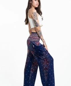 HaremPants.com Peacock Feathers Women's Harem Pants In Blue