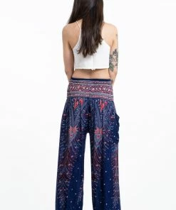 HaremPants.com Peacock Feathers Women's Harem Pants In Blue
