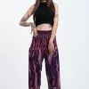 HaremPants.com Paisley Feathers Women's Harem Pants In Purple