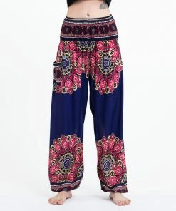 HaremPants.com Peony Mandalas Women's Harem Pants In Indigo