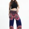 HaremPants.com Peony Mandalas Women's Harem Pants In Indigo
