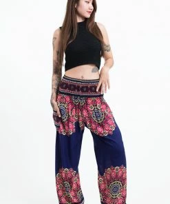 HaremPants.com Peony Mandalas Women's Harem Pants In Indigo
