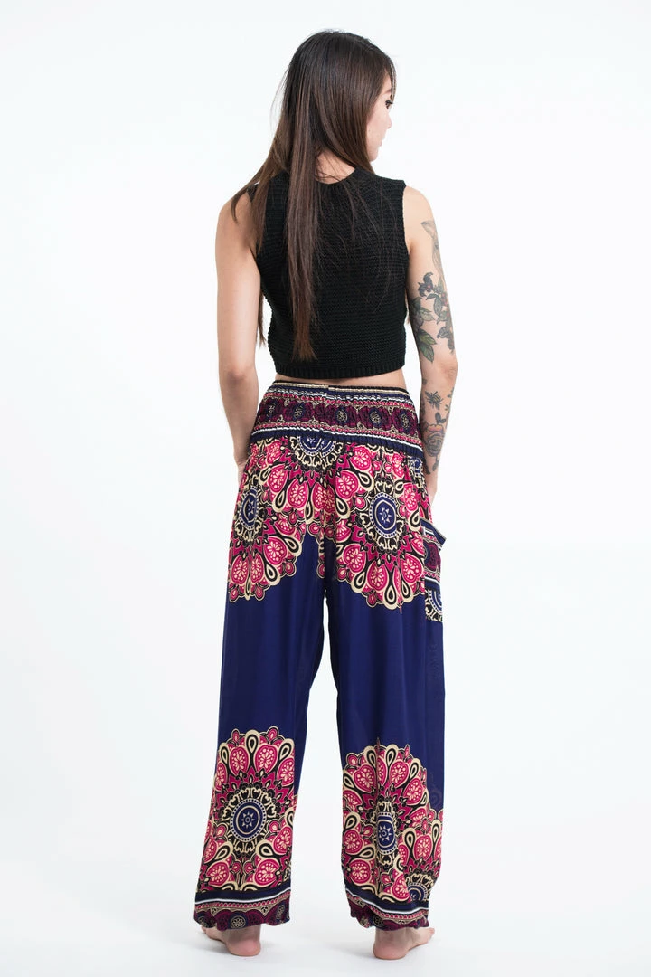 HaremPants.com Peony Mandalas Women's Harem Pants In Indigo 6 HaremPants.com Peony Mandalas Women's Harem Pants In Indigo