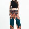 HaremPants.com Peony Mandalas Women's Harem Pants In Teal
