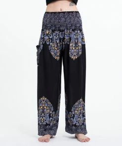 HaremPants.com Floral Vines Women's Harem Pants In Black