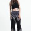 HaremPants.com Floral Vines Women's Harem Pants In Black