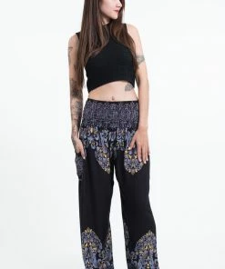 HaremPants.com Floral Vines Women's Harem Pants In Black