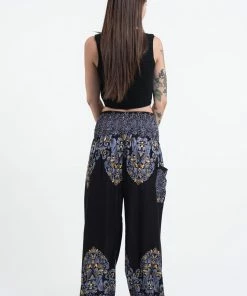 HaremPants.com Floral Vines Women's Harem Pants In Black